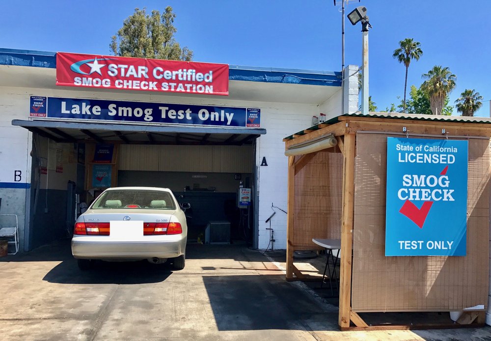 Lake Smog Test Only storefront at 765 E. Washington Blvd, Pasadena — STAR certified, test-only smog check station